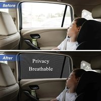 4PCS Black Car Window Shades Side Mesh Sunshade Breathable Privacy Curtain Camping Sleep Mosquito Net for SUV Sedan