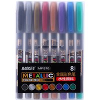 8Pcs Colored pencils Metallic Pen Waterproof Permanent Marker DIY Craft Marker Pens Artist Brush Marker Pens office supplies