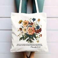 Religious Inspiration Shoulder Bag Reusable Grocery Shopper for Spiritual Encouragement