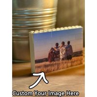 Small Landscape Photo Block made from, Bricks, Personalised, WHITE,Building Block, Puzzle, Gift, Him, Birthday,Anniversary