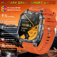 2026 New Military Grade 1400 mAh Battery Smart Watch Men 2.01" AMOLED Screen IP68 Waterproof Sports Fitness BT Call Smartwatches