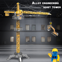 Extra-large alloy crane, articulated tower crane, toy alloy large crane, children's crane, tower crane, engineering vehicle,