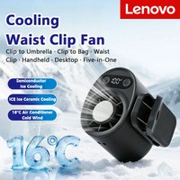 Lenovo Semiconductor Cooling Clip Fan Outdoor Portable Strong Wind Large Capacity Clip-On Waist USB Desk Fan For Home Office Car