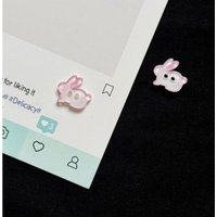 10pcs Cartoon Pink Bunny Animal Buttons DIY Handmade Craft Embellishment for Hair Tie Decor DIY Apparel Sewing Supplies Buttons