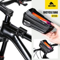 WILD MAN Mountain Bike Bag EVA Hard Shell Front Beam Crossbeam Bag Top Tube Cycling Bag Quick Release Touch Screen Riding Equipm