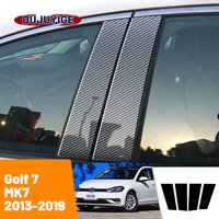 For VW Golf 7 MK7 2013-2019 2014 2015 2016 2017 2018 Carbon Fiber Window Door Column Deal B C Pillar Post Cover Trim Sticker