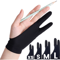 Two Finger Anti-fouling Glove For Artist Drawing Pencil Graphics Tablet Pad Pen Palm Rejection Glove for iPad Android Tablet