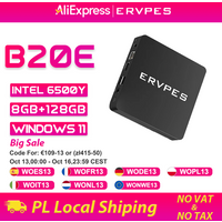ERVPES Mini-PC B20E Windows 11 8GB RAM 128GB SSD Intel 6500Y HDMI/VGA WIFI5 BT 5.0 USB Kompakter Desktop für Arbeit/Zuhause