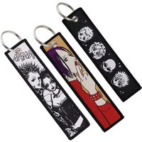 NANA Anime Eye Keychain for Motorcycles and Cars Backpack Manga Key Tag Cartoon Embroidery Key Fobs Bag Keyring Chaveiro Jewelry