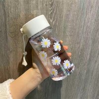 500ml BPA Free Portable Outdoor Sports Cup Mug Plastic Transparent Water Bottle Student with Rope