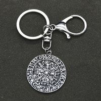 Viking Norse Runes Vegvisir Pendant Keychain For Men Women Magical Staves Compass Keying Amulet Talisman Jewelry