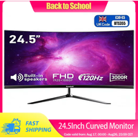 Gawfolk 24.5Inch Curved Monitor Built-in Speakers Frameless 120hz Monitor Full HD 1080P,Wall Mount Compatible image 4