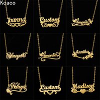 Custom Name Necklace Personalized Customized Fashion Stainless Steel Lace Pendant Heart Letter Necklace for Women Jewelry Gift