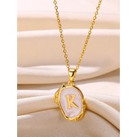 Y2K Stainless Steels Drip Oil 26 Letter Necklaces for Women Men Alphabet A-Z Initials Pendant Necklace Aesthetic Jewelry Gift