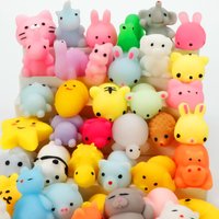 50-5 Pack Mochi Squishy Toys for Kids,Squishies Sensory Bulk Toys,Stress Relief Toys, Party Favors Mini Animals Toys Set