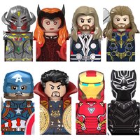 TV6201 Marvel Blocks Bricks Minifigure spiderman building blocks Black Cat Batman Morph TVA Agent children's party gif