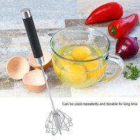 1PC Stainless Steel Anti rust Durable Rotatable Manual Whisk Egg Beater for Baking Cooking