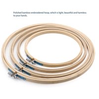 4Pcs Bamboo Embroidery Hoop Set Wood Color 17Cm 20Cm 23Cm 26Cm Cross Stitch Frame Circle for Needlework Fabric Painting