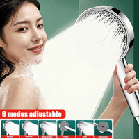 6 Modes Adjustable High Pressure Large Flow Shower Head 12.5CM Big Panel Pressure Boost Handheld Showerhead Bathroom Accessories