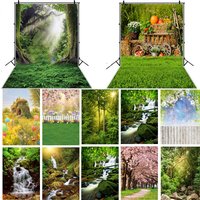 Spring Natural Scenery Backdrop Green Forest Trees Photography Background Baby Shower Photo Photographic Room Decor Studio Shoot