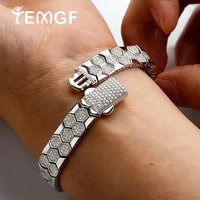Full Moissanite Bracelet for Men Woman Lab Diamond with GRA Certified Unique Honeycomb Design S925 Sterling Silver Party Jewelry