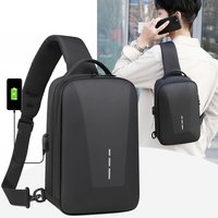 Anti-theft Combination Lock Chest Packs With USB Charging Port Fashion Business Men's Crossbody Bag Travel Storage Shoulder Bag