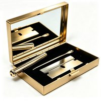 Zigaretten-Geschenkset: Zigarettenetui mit 4-teiligem Raucherzubehör, tragbares Metallbox-Set, 1 Set Metallbox/Klinge