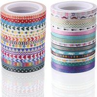 16 Rolls Slim Washi Tape Set,Colorful Skinny Decorative Masking Washi Tapes,3MM Wide DIY Masking Tape