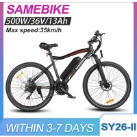 Samebike SY26-II Electric Mountain Bike 36V13Ah Battery 500W Motor Ebike Double Disc Brake Electric Bicycle 21S LCD Meter