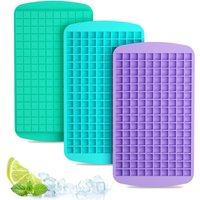 LMETJMA Silicone Mini Ice Cube Trays 160 Crushed Ice Cube Molds Easy Release Small Ice Cube for Chilling Whiskey Cocktail JT42