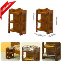 1:12 Dollhouse Miniature Bedside Stand Storage Rack Nightstand Furniture Bedroom Model Decor Toy Doll House Accessories