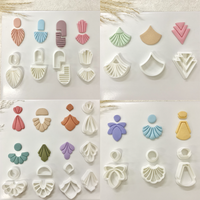 Minimalism French Style Art Deco Polymer Clay Cutters Geometric Fan Shaped with Stripe Clay Mold for DIY Pendant Earring Jewelry