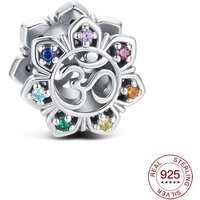 925 Sterling Silver Seven-Colored Yoga Lotus Charm Colorful Flower Beads Fit Original Bracelet Jewelry Gifts For Woman
