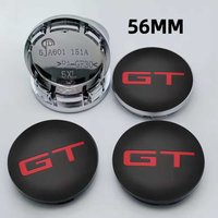 4Pcs 56MM Universal GT Logo Car Wheel Center Hub Caps Auto Rim Cover Sticker