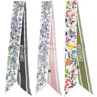 Design Versatile Tarot Butterfly Floral Print Fashion Long Ribbon Small Silk Scarf Foulard Hair Neckerchief Headband for Ladies