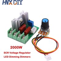 2000W AC 220V SCR Voltage Regulator LED Dimming Dimmers High Power Motor Speed Controller Governor Module W/ Potentiometer