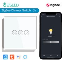 BSEED Zigbee Dimmer Light Switches 1Gang 1Way Wall Smart Dimmable Switch Support Tuya Smart Life Alexa Voice Control