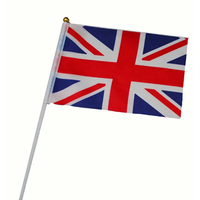 UK Hand Waving Flag 14x21cm Mini National Handheld Flag with Plastic Stick for Sports Events Festival Celebration