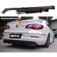 for Volkswagen Passat CC spoiler 2009-2017 Shark style with LED light diffuser bumper guard carbon fiber rear lip