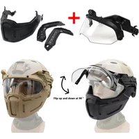 Nowa Taktyczna Półmaska na Kask FAST z Otwieranymi Goglami, Maska do Polowania, Gier CS, Paintballu, Akcesoria i Wyposażenie do Kasków