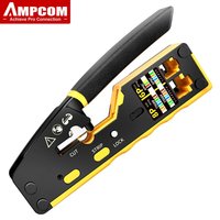 Ampcom-Ez-Typ rj45 Netzwerk crimper-3-in-1 crimp/cut/strip lan cat8/7/6a/6/5e (stp/utp) & rj11/12 tel modulares Kabel (am-6088)