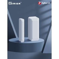 GIRIER ZigBee 3.0 Door Window Sensor Smart Contact Detector for Home Security Alarm System Compatible with Home Assistant MQTT