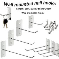 5-25pcs Steel Oblique Hanger Hook for Pegboard Hardware Tools Hammer Pliers Screwdrivers Wall Mount Storage Rack Garage Organize