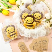 2/4/6/10sets Cute Bee Keychain Set with Organza Bag & Card, Bulk Party Favors for Wedding, Birthday, Adult Hug Gift for Women