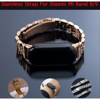 Stainless Steels Strap For Xiaomi Mi Band 8 Metal Bracelet For Xiaomi Mi Band 9 Replaceable Band SmartWatch Correa Accessories