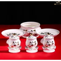 Chinese Creative Ceramic Incense Burner, Water Purification Cup,fruit Tray, Household Buddhist Temple,offering Buddhist Utensils