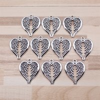 IFOCUS 10pcs/Lot Angel Wings Heart Charms For DIY Jewelry Making Zinc Alloy 24x30mm/0.94x1.18inch
