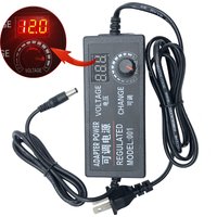 Adapter Adjustable 3V to12V 5A or 3V to 24V 2A Power Supply Display Screen Regulated Knob DC 5.5*2.5mm Input US EU 100-240VAC