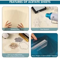 8.5X11Inch /4.3X6.3Inch Heat Resistant Clear Acetate Sheets for Shaker Cards Making Transparent Shaker Stencils Journals Craft