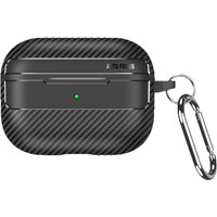 For Airpods Pro 3 Case Business Carbon Fiber Earphone Cover For Apple AirPods 4 Protective Cover pro 2 Case Funda with Hook